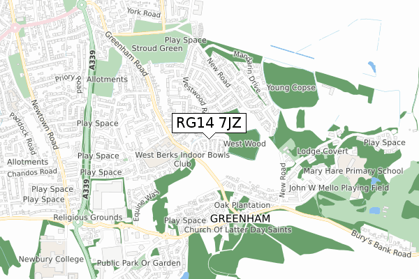 RG14 7JZ map - small scale - OS Open Zoomstack (Ordnance Survey) RG14 7JZ map - small scale - OS Open Zoomstack (Ordnance Survey)