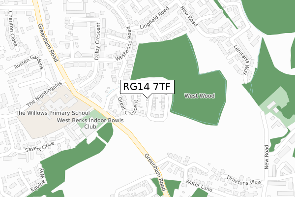 RG14 7TF map - large scale - OS Open Zoomstack (Ordnance Survey)