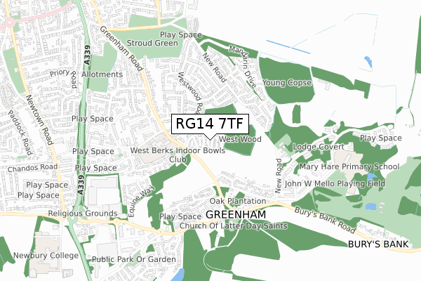 RG14 7TF map - small scale - OS Open Zoomstack (Ordnance Survey)