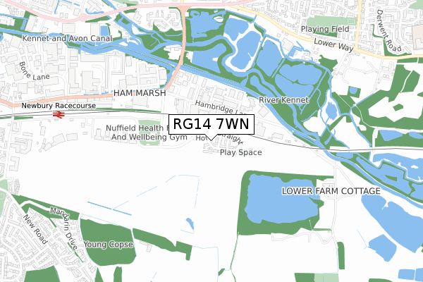 RG14 7WN map - small scale - OS Open Zoomstack (Ordnance Survey)