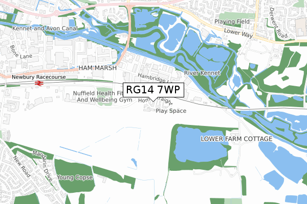 RG14 7WP map - small scale - OS Open Zoomstack (Ordnance Survey)