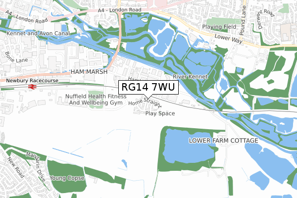 RG14 7WU map - small scale - OS Open Zoomstack (Ordnance Survey)