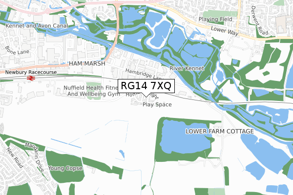 RG14 7XQ map - small scale - OS Open Zoomstack (Ordnance Survey)