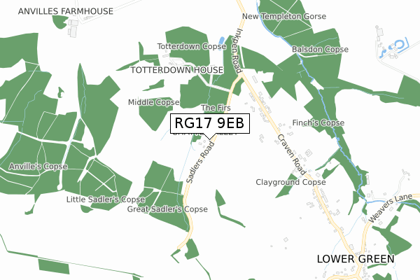 RG17 9EB map - small scale - OS Open Zoomstack (Ordnance Survey)