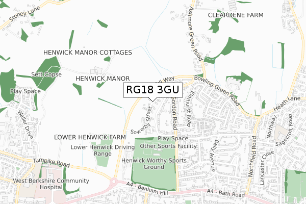 RG18 3GU map - small scale - OS Open Zoomstack (Ordnance Survey) RG18 3GU map - small scale - OS Open Zoomstack (Ordnance Survey)