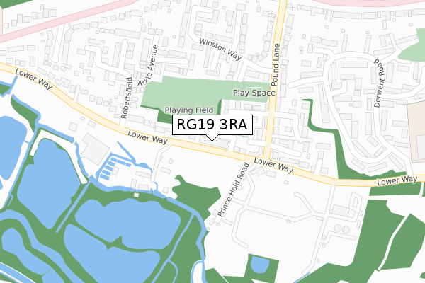 RG19 3RA map - large scale - OS Open Zoomstack (Ordnance Survey)