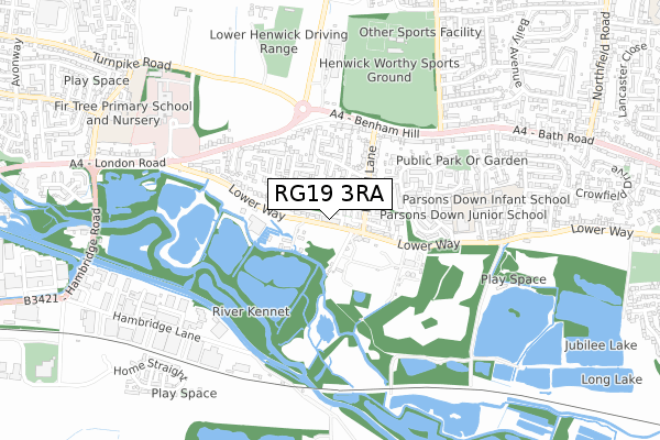 RG19 3RA map - small scale - OS Open Zoomstack (Ordnance Survey)