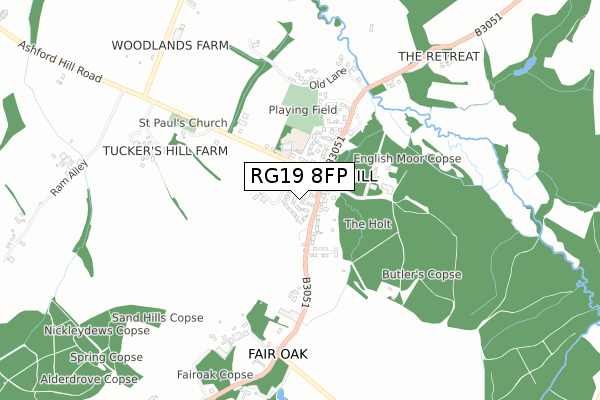 RG19 8FP map - small scale - OS Open Zoomstack (Ordnance Survey)