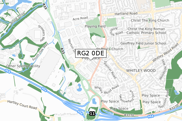 RG2 0DE map - small scale - OS Open Zoomstack (Ordnance Survey) RG2 0DE map - small scale - OS Open Zoomstack (Ordnance Survey)