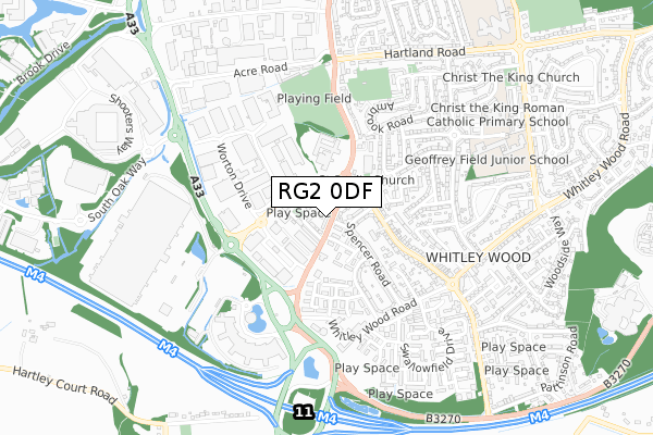 RG2 0DF map - small scale - OS Open Zoomstack (Ordnance Survey) RG2 0DF map - small scale - OS Open Zoomstack (Ordnance Survey)