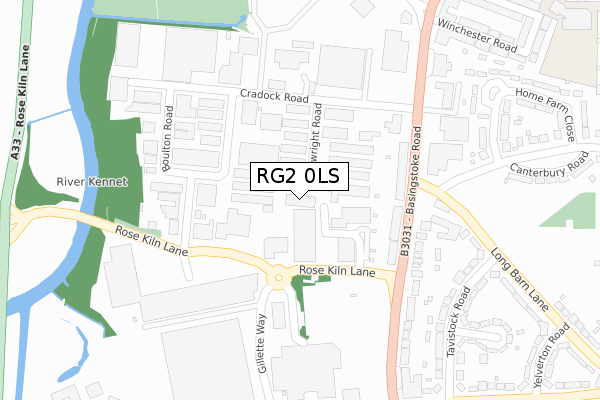 RG2 0LS map - large scale - OS Open Zoomstack (Ordnance Survey)