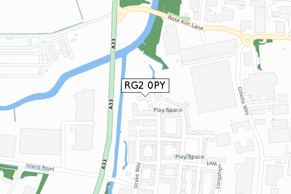 RG2 0PY map - large scale - OS Open Zoomstack (Ordnance Survey)