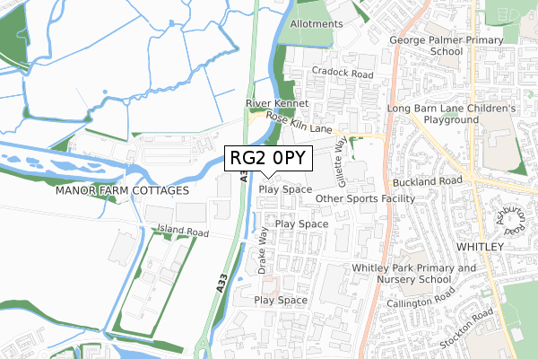 RG2 0PY map - small scale - OS Open Zoomstack (Ordnance Survey)