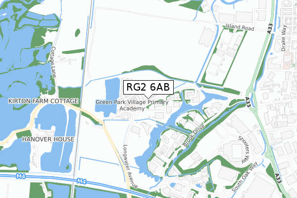 RG2 6AB map - small scale - OS Open Zoomstack (Ordnance Survey)