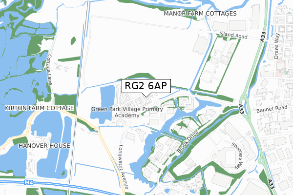 RG2 6AP map - small scale - OS Open Zoomstack (Ordnance Survey)