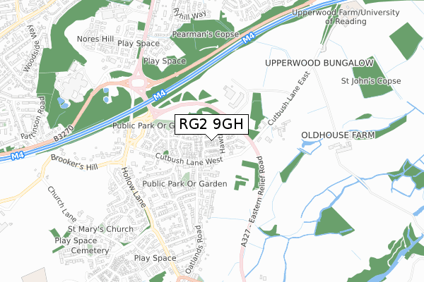 RG2 9GH map - small scale - OS Open Zoomstack (Ordnance Survey)