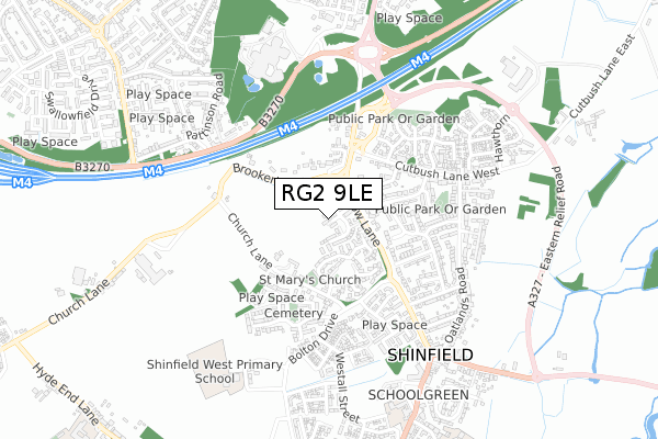 RG2 9LE map - small scale - OS Open Zoomstack (Ordnance Survey)
