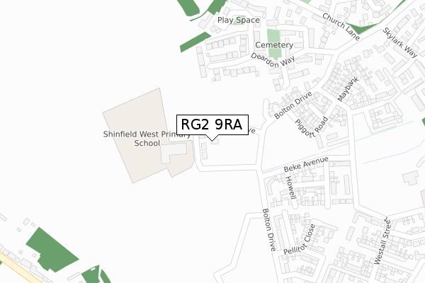 RG2 9RA map - large scale - OS Open Zoomstack (Ordnance Survey)