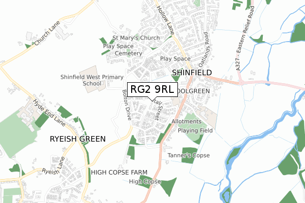RG2 9RL map - small scale - OS Open Zoomstack (Ordnance Survey)