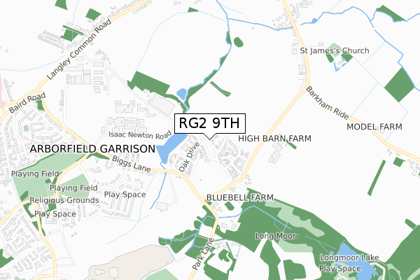 RG2 9TH map - small scale - OS Open Zoomstack (Ordnance Survey)