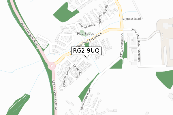 RG2 9UQ map - large scale - OS Open Zoomstack (Ordnance Survey)
