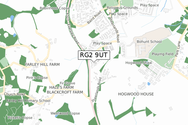 RG2 9UT map - small scale - OS Open Zoomstack (Ordnance Survey)