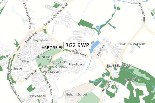 RG2 9WP map - small scale - OS Open Zoomstack (Ordnance Survey)