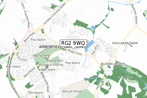 RG2 9WQ map - small scale - OS Open Zoomstack (Ordnance Survey)