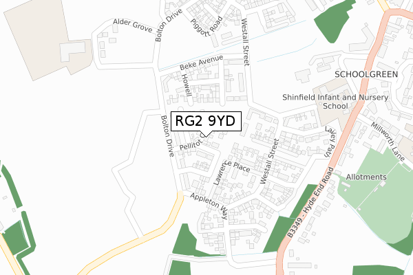 RG2 9YD map - large scale - OS Open Zoomstack (Ordnance Survey) RG2 9YD map - large scale - OS Open Zoomstack (Ordnance Survey)
