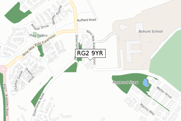 RG2 9YR map - large scale - OS Open Zoomstack (Ordnance Survey)