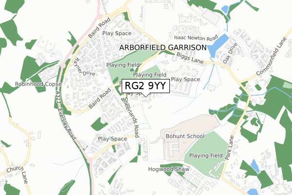 RG2 9YY map - small scale - OS Open Zoomstack (Ordnance Survey)