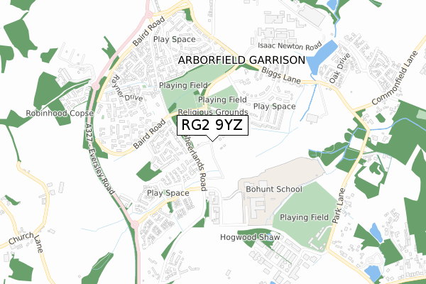 RG2 9YZ map - small scale - OS Open Zoomstack (Ordnance Survey) RG2 9YZ map - small scale - OS Open Zoomstack (Ordnance Survey)