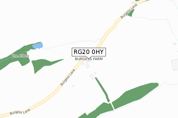RG20 0HY map - large scale - OS Open Zoomstack (Ordnance Survey)