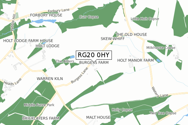 RG20 0HY map - small scale - OS Open Zoomstack (Ordnance Survey)