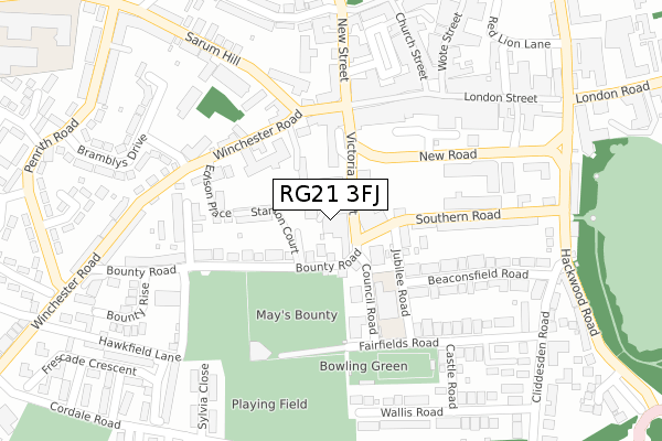 RG21 3FJ map - large scale - OS Open Zoomstack (Ordnance Survey) RG21 3FJ map - large scale - OS Open Zoomstack (Ordnance Survey)