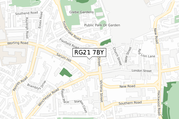 RG21 7BY map - large scale - OS Open Zoomstack (Ordnance Survey)