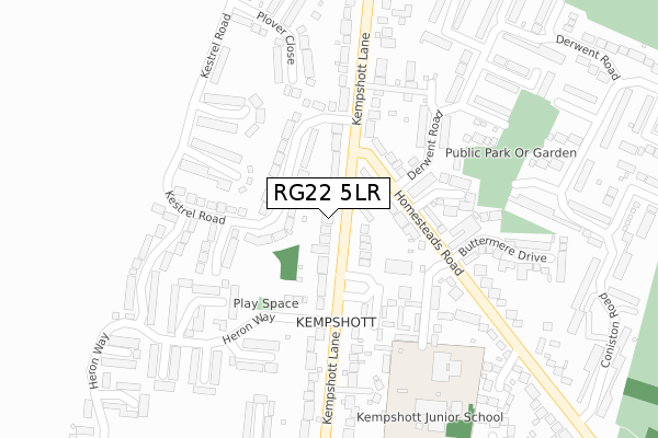 RG22 5LR map - large scale - OS Open Zoomstack (Ordnance Survey)