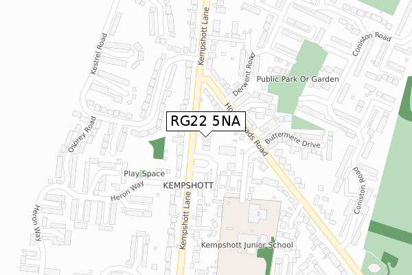 RG22 5NA map - large scale - OS Open Zoomstack (Ordnance Survey)