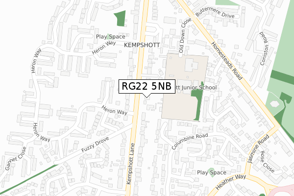 RG22 5NB map - large scale - OS Open Zoomstack (Ordnance Survey)