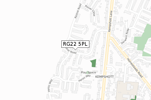 RG22 5PL map - large scale - OS Open Zoomstack (Ordnance Survey)