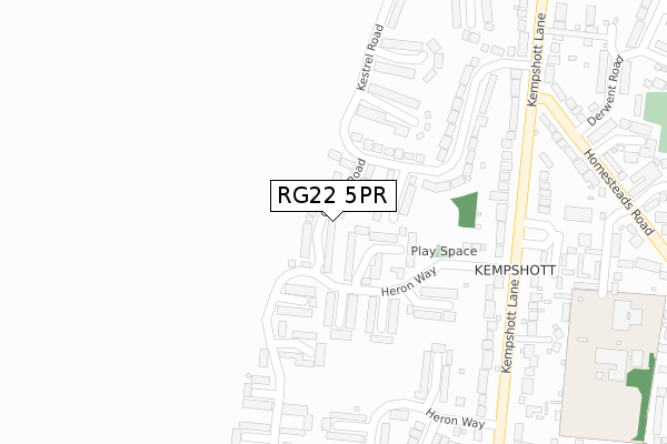 RG22 5PR map - large scale - OS Open Zoomstack (Ordnance Survey)