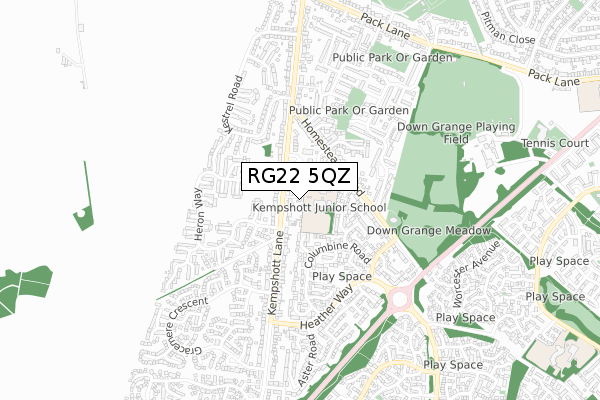RG22 5QZ map - small scale - OS Open Zoomstack (Ordnance Survey) RG22 5QZ map - small scale - OS Open Zoomstack (Ordnance Survey)