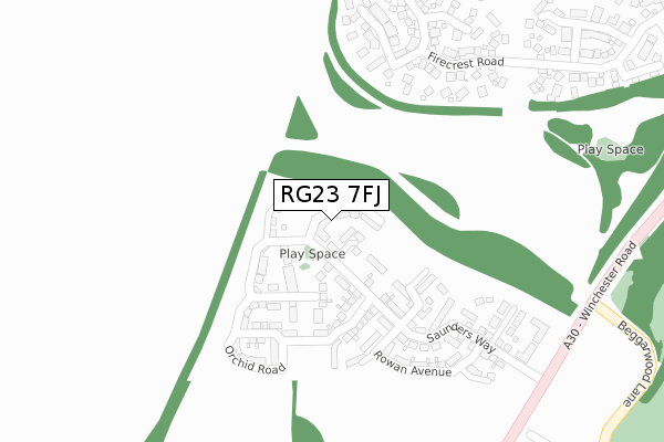 RG23 7FJ map - large scale - OS Open Zoomstack (Ordnance Survey) RG23 7FJ map - large scale - OS Open Zoomstack (Ordnance Survey)
