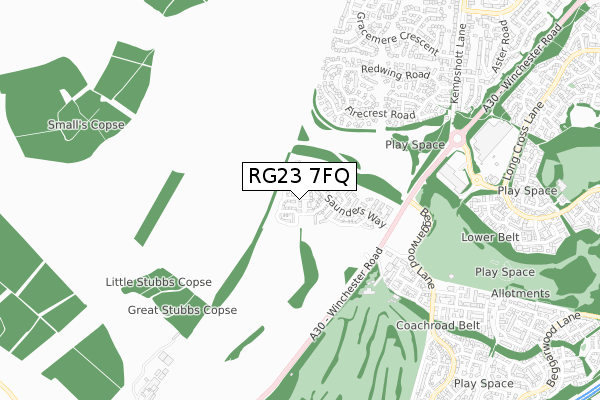 RG23 7FQ map - small scale - OS Open Zoomstack (Ordnance Survey) RG23 7FQ map - small scale - OS Open Zoomstack (Ordnance Survey)