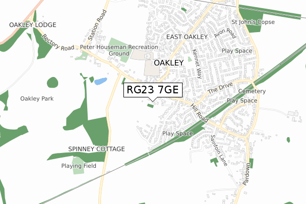 RG23 7GE map - small scale - OS Open Zoomstack (Ordnance Survey)