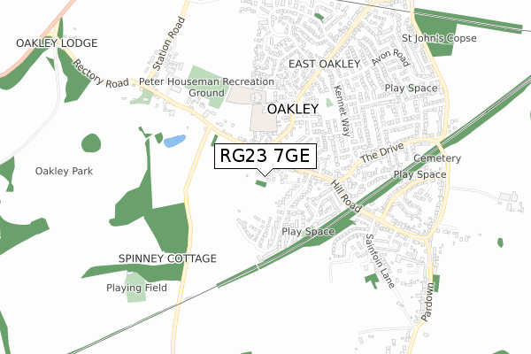 RG23 7GE map - small scale - OS Open Zoomstack (Ordnance Survey) RG23 7GE map - small scale - OS Open Zoomstack (Ordnance Survey)
