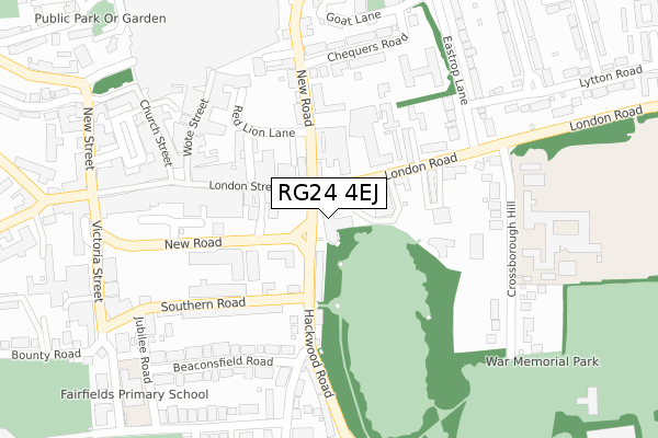 RG24 4EJ map - large scale - OS Open Zoomstack (Ordnance Survey)