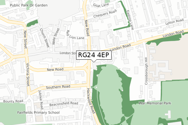 RG24 4EP map - large scale - OS Open Zoomstack (Ordnance Survey)