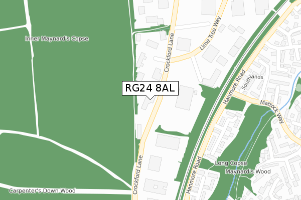 RG24 8AL map - large scale - OS Open Zoomstack (Ordnance Survey)