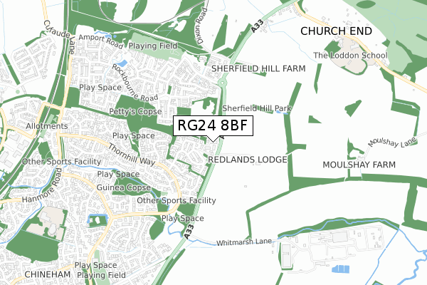 RG24 8BF map - small scale - OS Open Zoomstack (Ordnance Survey) RG24 8BF map - small scale - OS Open Zoomstack (Ordnance Survey)